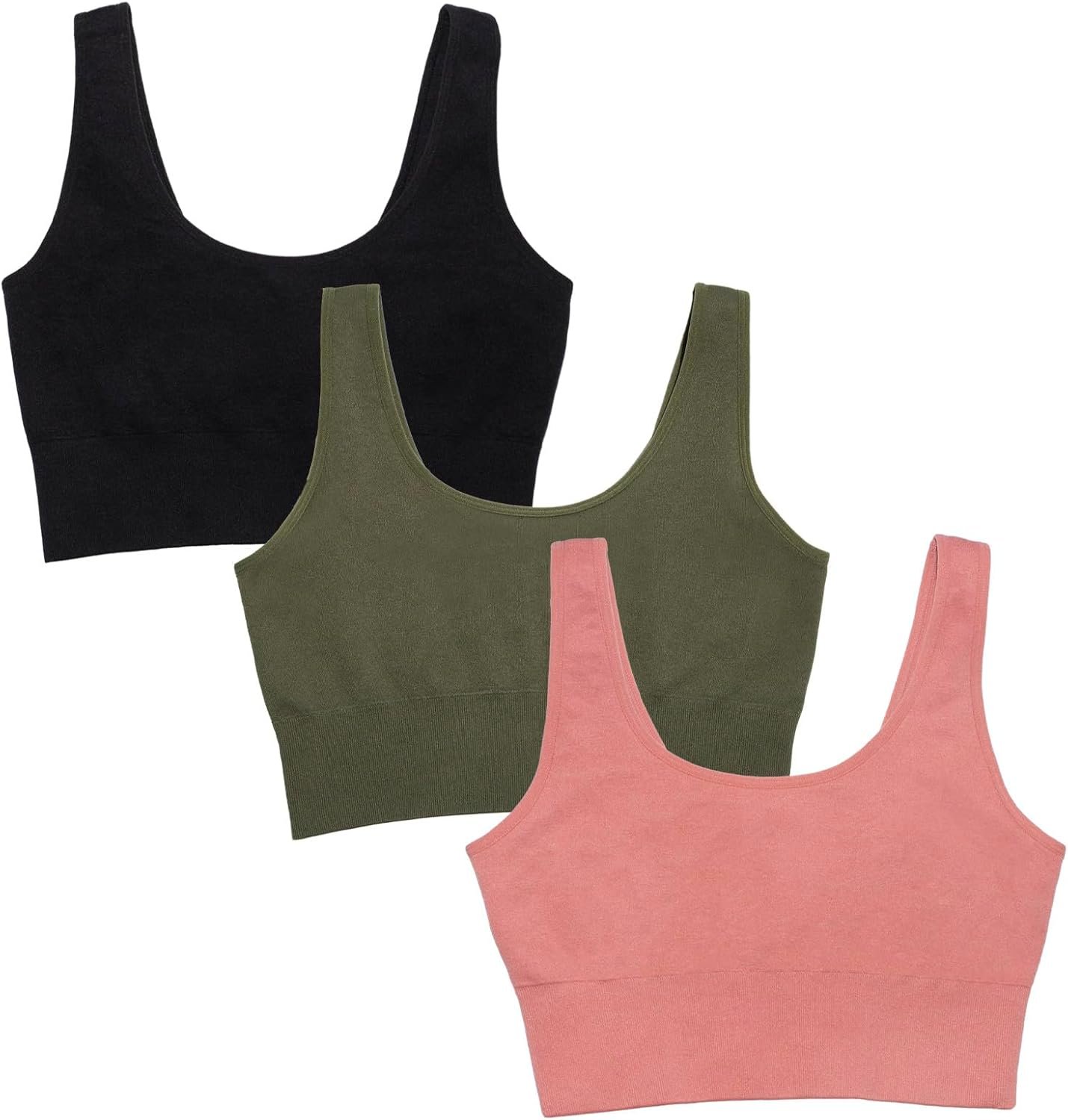 Fruit of the Loom Womens 360 Stretch Seamless Longline Sport Bra, Comfortable Wireless Bras, Seamless Full-Coverage for a Natural Shape