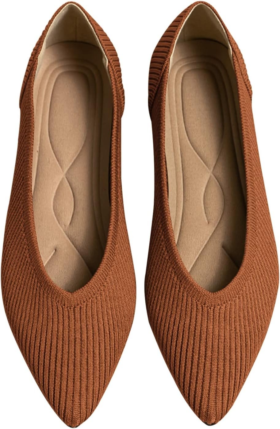 Women’s Flats Shoes Pointed Toe Knit Ballet Comfortable Dressy Slip On Flat