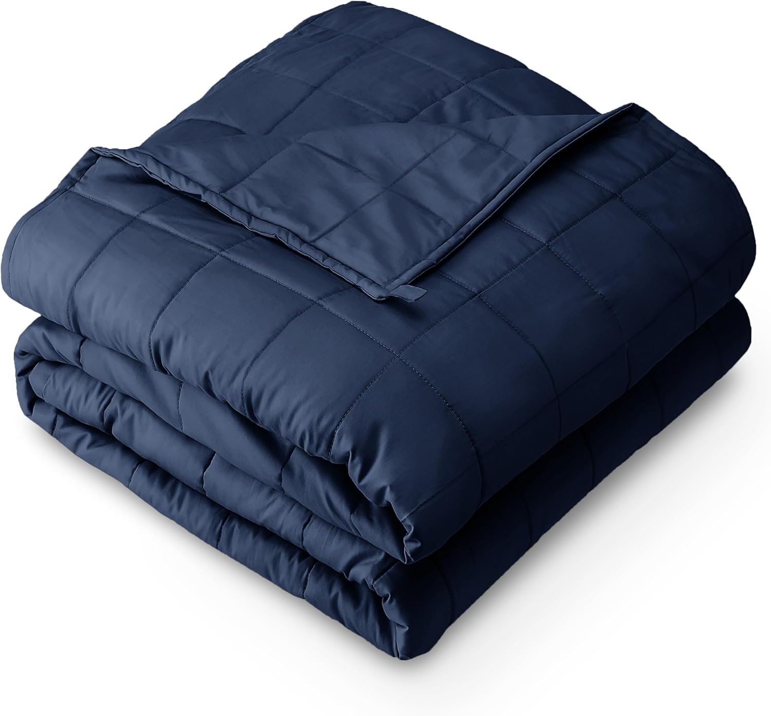 Bare Home Weighted Blanket All-Natural 100% Cotton with Nontoxic Glass Beads 40″x60″ 10lbs, Dark Blue