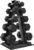 Fitvids Rubber Coated Hex Dumbbell Weight Set and Rack â€“ Dumbbell + A-Rack: 150lbs (5-25lbs Pairs) â€“ Black